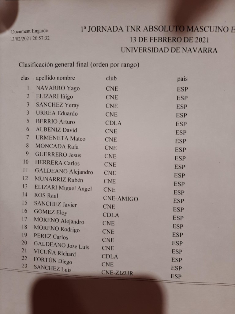 Torneo Navarro de espada sénior